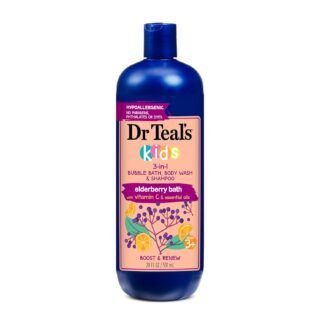 Dr Teal's Kids 3-in-1 Elderberry Bath: Bubble Bath, Body Wash & Shampoo, 20 fl oz