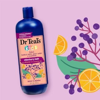 Dr Teal's Kids 3-in-1 Elderberry Bath: Bubble Bath, Body Wash & Shampoo, 20 fl oz