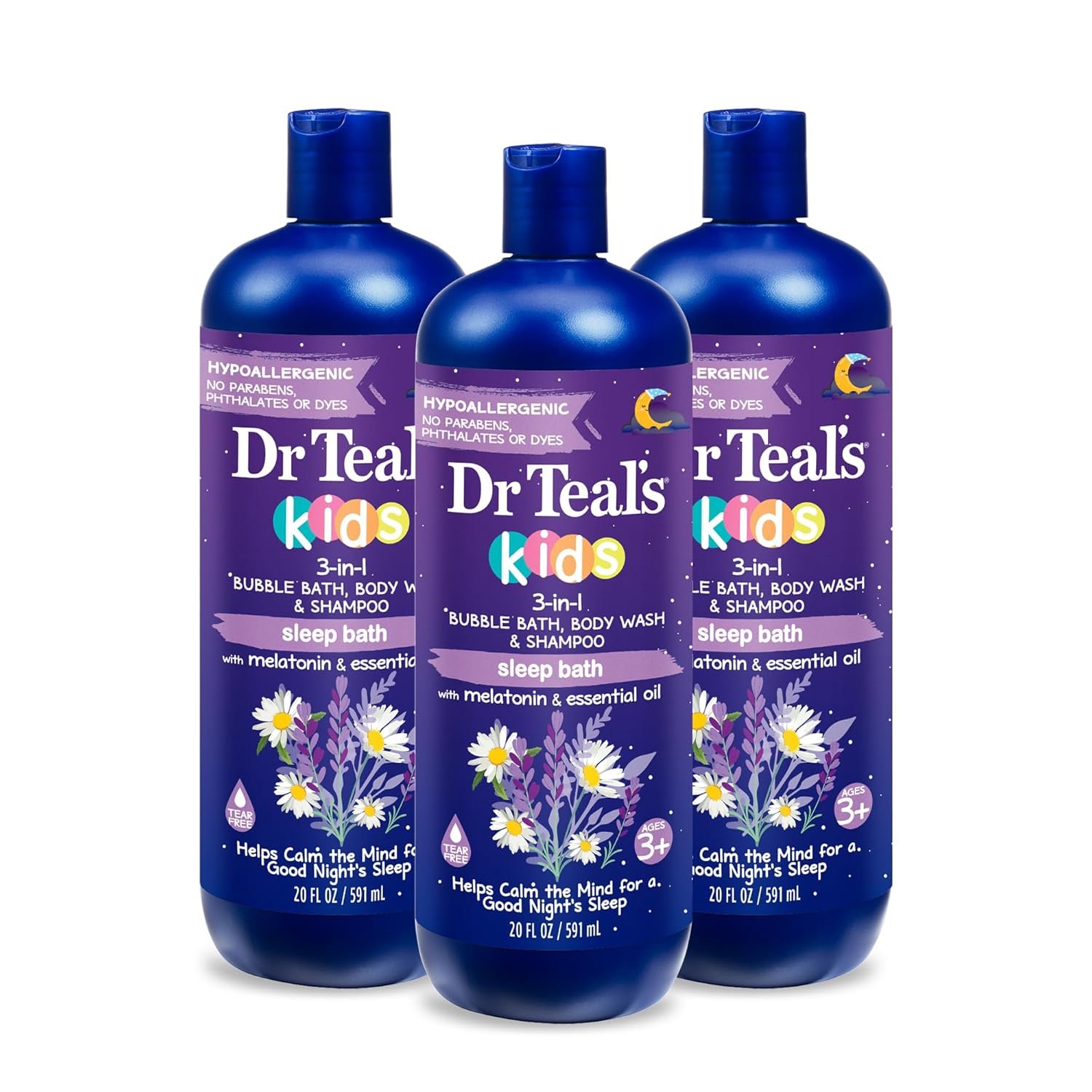 Dr Teals Kids 3-in-1 Sleep Bath Bubble Bath Body Wash Shampoo with Melatonin Essential Oil 20 fl oz Pack of 3 - lunas-mystic-emporium.com Dr Teal's Kids 3-in-1 Sleep Bath: Bubble Bath, Body Wash & Shampoo with Melatonin & Essential Oil, 20 fl oz (Pack of 3)