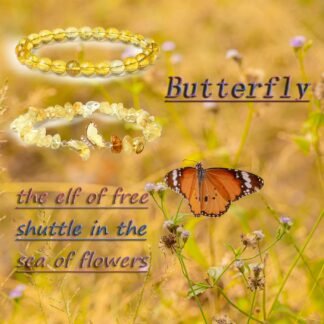 DUQGUHO 2Pcs Butterfly Bracelets for Women Healing Crystals Bracelets for Women Natural Gemstone Bead Bracelet Cute Butterfly Charm Bracelet Stretch 8mm Crystal Jewelry Gifts...