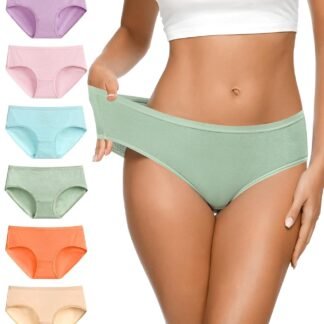 Eiggam Womens Cotton Bikini PantiesHigh-Cut Full Coverage Stretch Cool Underwear for Women - lunas-mystic-emporium.com Eiggam Women's Cotton Bikini Panties,High-Cut Full Coverage Stretch Cool Underwear for Women