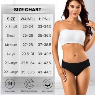 Eiggam Women's Cotton Bikini Panties,High-Cut Full Coverage Stretch Cool Underwear for Women