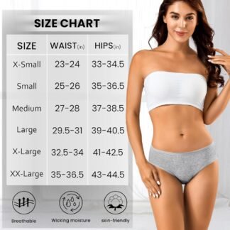 Eiggam Women's Cotton Bikini Panties,High-Cut Full Coverage Stretch Cool Underwear for Women