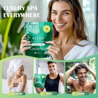 Eucalyptus Mint Shower Steamers 18 Pack - Eucalyptus for Shower, Aromatherapy Birthday Gifts for Women & Men, Natural Essential Oil Bombs for Home Spa & Self Care Relaxation,...