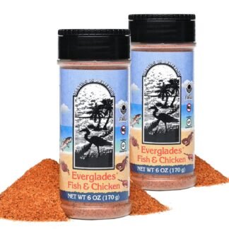Everglades Fish & Chicken Seasoning For Shrimp, Fish, Crab, Lobster & Poultry Use in Batter, Boils, or Sprinkle for Broiling & Grilling Made in the USA 6oz (Two Pack)