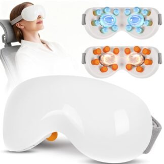 Eye Massager with Heat and Cooling for Migraines – 14 Massage Nodes for Eye Strain Relief, Rechargeable Bluetooth Music, Improve Sleep,Eye Strain Relief, Birthday Gifts for...