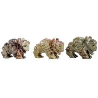 Fantasia Creations: 1 pc Elephant Soapstone Animal Figurine - Hand Carved Stone Animals for Party Favors, Collecting, Wire Wrapping, Gifts and More!