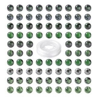 FASHEWELRY 100Pcs Natural Smoky Quartz Beads 8mm Round Gemstone Loose Beads with Elastic Crystal Thread for DIY Bracelet Necklaces Jewelry Making