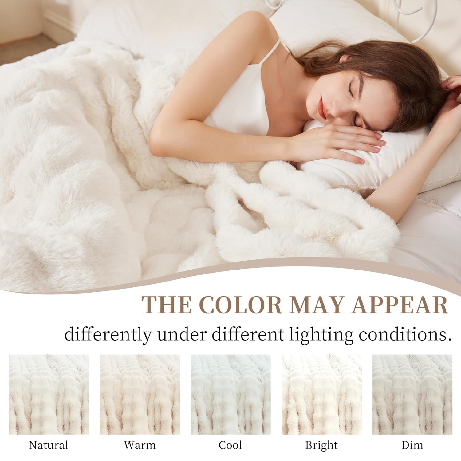 Faux Rabbit Fur Throw Blanket for Couch Fluffy Warm Plush Thick Bubble Blanket for Bed Sofa Living Room Soft Cozy Furry Blanket Home Decor 50x60 inches Cream White - lunas-mystic-emporium.com Faux Rabbit Fur Throw Blanket for Couch, Fluffy Warm Plush Thick Bubble Blanket for Bed Sofa Living Room, Soft Cozy Furry Blanket Home Decor, 50x60 inches, Cream White