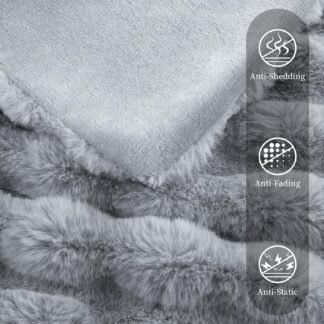 Faux Rabbit Fur Throw Blanket for Couch Fluffy Warm Plush Thick Bubble Blanket for Bed Sofa Living Room Soft Cozy Furry Blanket 50x60 inches Gray - lunas-mystic-emporium.com Faux Rabbit Fur Throw Blanket for Couch, Fluffy Warm Plush Thick Bubble Blanket for Bed Sofa Living Room, Soft Cozy Furry Blanket, 50x60 inches, Gray