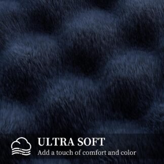 Faux Rabbit Fur Throw Blanket for Couch Fluffy Warm Plush Thick Bubble Blanket for Bed Sofa Living Room Soft Cozy Furry Blanket 50x60 inches Navy Blue - lunas-mystic-emporium.com Faux Rabbit Fur Throw Blanket for Couch, Fluffy Warm Plush Thick Bubble Blanket for Bed Sofa Living Room, Soft Cozy Furry Blanket, 50x60 inches, Navy Blue