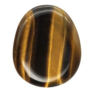 Fekuar Natural Tiger's Eye Crystal Thumb Worry Stone, Hand Carved Healing Crystal Teardrop Pocket Stones for Anxiety Stress Relief Meditation