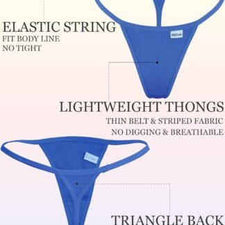 FINETOO 10 Pack G-String Thongs for Women Cotton Panties Stretch T-back Tangas Low Rise Hipster Underwear Sexy S-XL