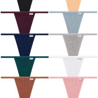 FINETOO 10 Pack G-String Thongs for Women Cotton Panties Stretch T-back Tangas Low Rise Hipster Underwear Sexy S-XL