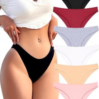 FINETOO 6 Pack Cotton Underwear for Women Cute Low Rise Bikini Panties High Cut Breathable Sexy Hipster Womens Cheeky S-XL - lunas-mystic-emporium.com FINETOO 6 Pack Cotton Underwear for Women Cute Low Rise Bikini Panties High Cut Breathable Sexy Hipster Womens Cheeky S-XL