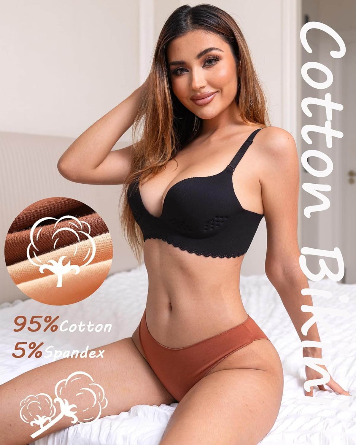 FINETOO 6 Pack Cotton Underwear for Women Cute Low Rise Bikini Panties High Cut Breathable Sexy Hipster Womens Cheeky S-XL - lunas-mystic-emporium.com FINETOO 6 Pack Cotton Underwear for Women Cute Low Rise Bikini Panties High Cut Breathable Sexy Hipster Womens Cheeky S-XL