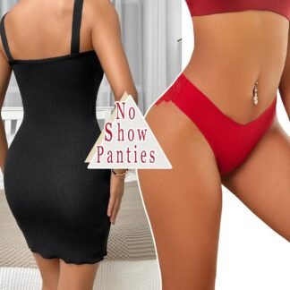 FINETOO 6 Pack Sexy Underwear for Women Silky Seamless No Show Panties Ladies Lace Bikini Lightweight Cheeky Hipster