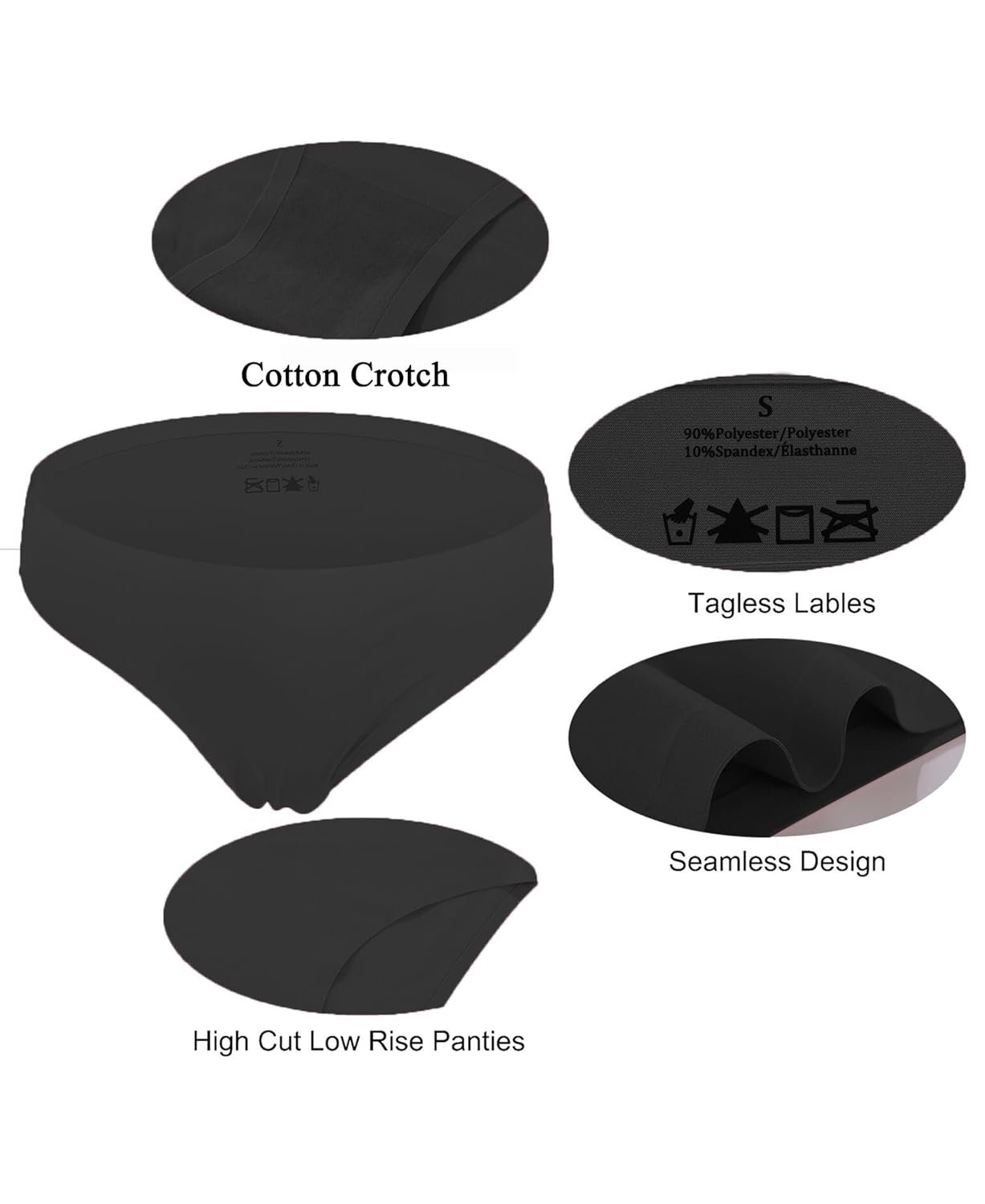 FINETOO 6 Pack Womens Seamless Hipster Underwear No Show Panties Invisibles Briefs Soft Stretch Bikini Underwears XS-XL - lunas-mystic-emporium.com FINETOO 6 Pack Women’s Seamless Hipster Underwear No Show Panties Invisibles Briefs Soft Stretch Bikini Underwears XS-XL