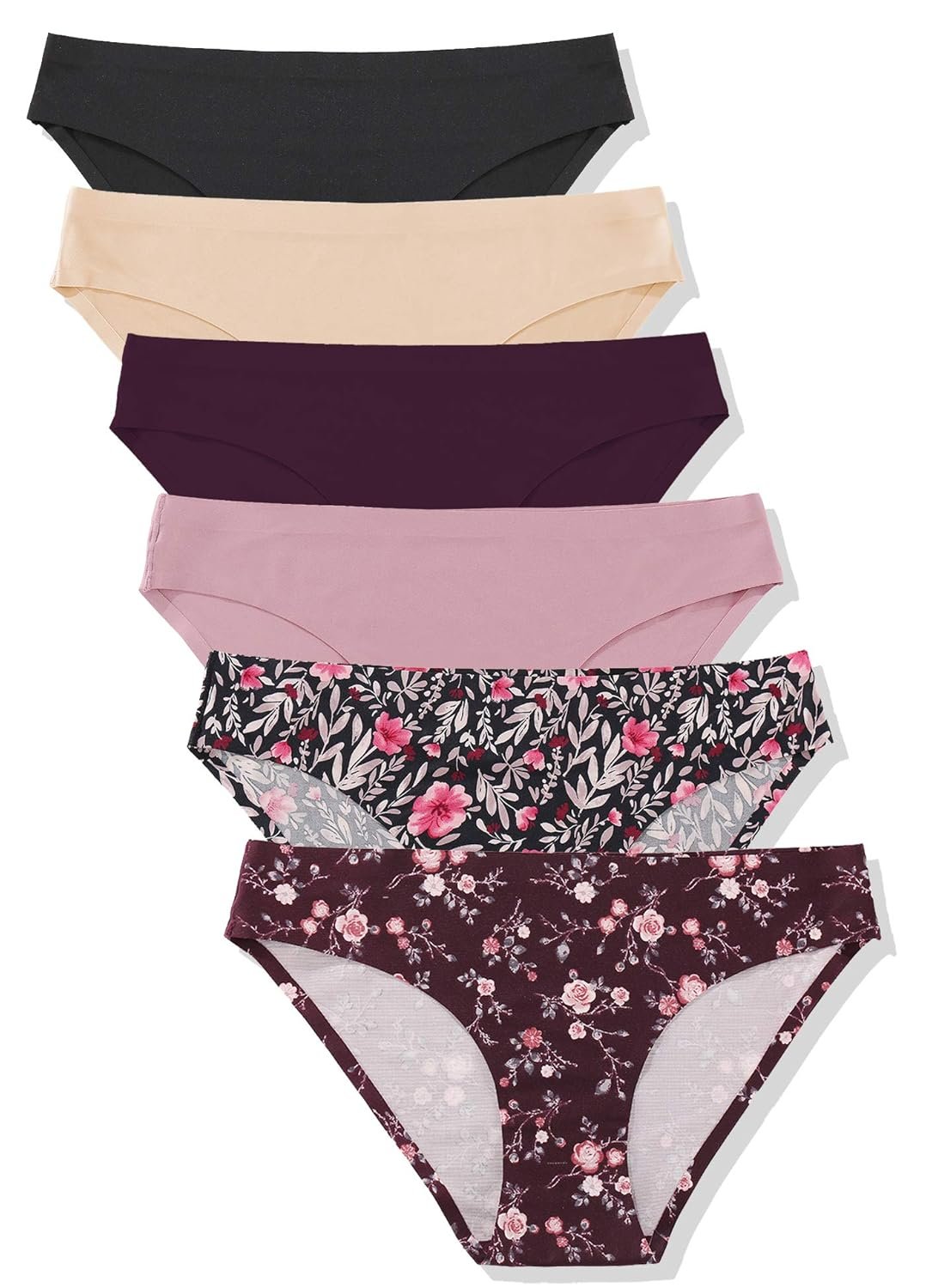 FINETOO 6 Pack Womens Seamless Hipster Underwear No Show Panties Invisibles Briefs Soft Stretch Bikini Underwears XS-XL - lunas-mystic-emporium.com FINETOO 6 Pack Women’s Seamless Hipster Underwear No Show Panties Invisibles Briefs Soft Stretch Bikini Underwears XS-XL