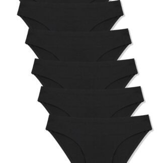 FINETOO 6 Pack Women’s Seamless Hipster Underwear No Show Panties Invisibles Briefs Soft Stretch Bikini Underwears XS-XL