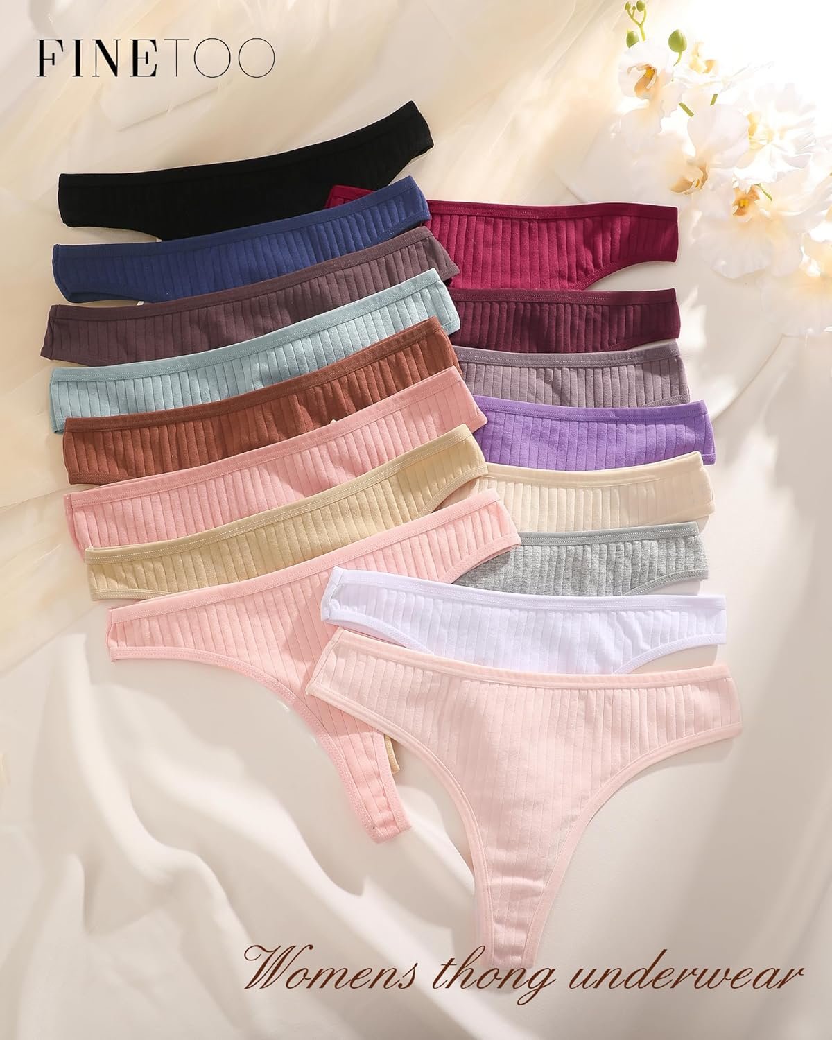 FINETOO Cotton Thongs for Women Soft Low Rise Sexy Thong Ladies Panties Womens Underwear 6 Pack XS-XXXL - lunas-mystic-emporium.com FINETOO Cotton Thongs for Women Soft Low Rise Sexy Thong Ladies Panties Womens Underwear 6 Pack XS-XXXL