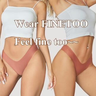 FINETOO Seamless Thongs for Women Sexy No Show Panties Invisible V-waisted Stretch Ladies Underwear 6 Pack