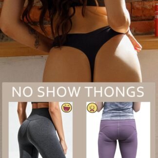 FINETOO Seamless Thongs for Women Sexy No Show Panties Invisible V-waisted Stretch Ladies Underwear 6 Pack