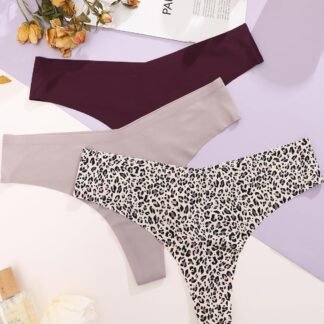 FINETOO Seamless Thongs for Women Sexy No Show Panties Invisible V-waisted Stretch Ladies Underwear 6 Pack