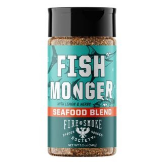 Fire & Smoke Society Fish Monger Seafood Seasoning | Fish Seasoning for Snapper, Swordfish, Tuna, Catfish, Salmon | BBQ Rubs and Spices | Himalayan Pink Salt, Garlic, Aromatic...