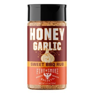 Fire & Smoke Society Honey Garlic BBQ Rub | Seasonings and Rubs for Smoking and Grilling | Pulled Pork Ribs Chicken, Burgers, Dry BBQ Rubs Spices | Honey Garlic, Brown | M 6.5 oz