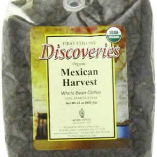 First Colony Organic Whole Bean Coffee, Rainforest Blend, Medium Roast, USDA Organic, 100% Arabica Beans, 24oz Bag for Home Brewers & Cafés, Hand-Roasted in the USA Since 1902