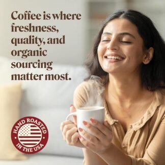 First Colony Organic Whole Bean Coffee, Rainforest Blend, Medium Roast, USDA Organic, 100% Arabica Beans, 24oz Bag for Home Brewers & Cafés, Hand-Roasted in the USA Since 1902