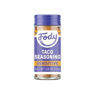 Fody Foods Taco Seasoning, 2.6 Oz, Garlic and Onion Free, Low FODMAP Certified, Gut & IBS Friendly, Vegan, Non-GMO, Gluten Free, Keto Friendly