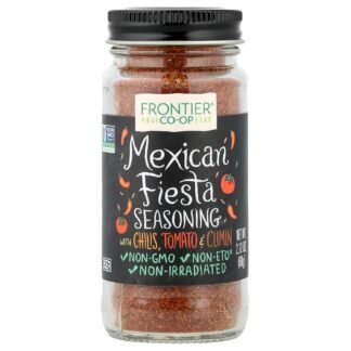 Frontier Co-op Mexican Fiesta Seasoning, 2.12-Ounce Jar, Chilis, Tomato & Cumin, Hint Of Lemon & Cilantro, Salt Free, Kosher, Non ETO