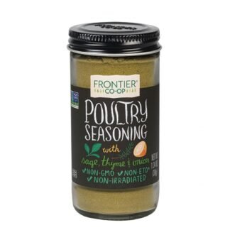 Frontier Co-op Salt-free Poultry Seasoning, 1.34 Ounce Bottle, Blend of Sage, Thyme & Onion, Perfect for Poultry & Stuffing