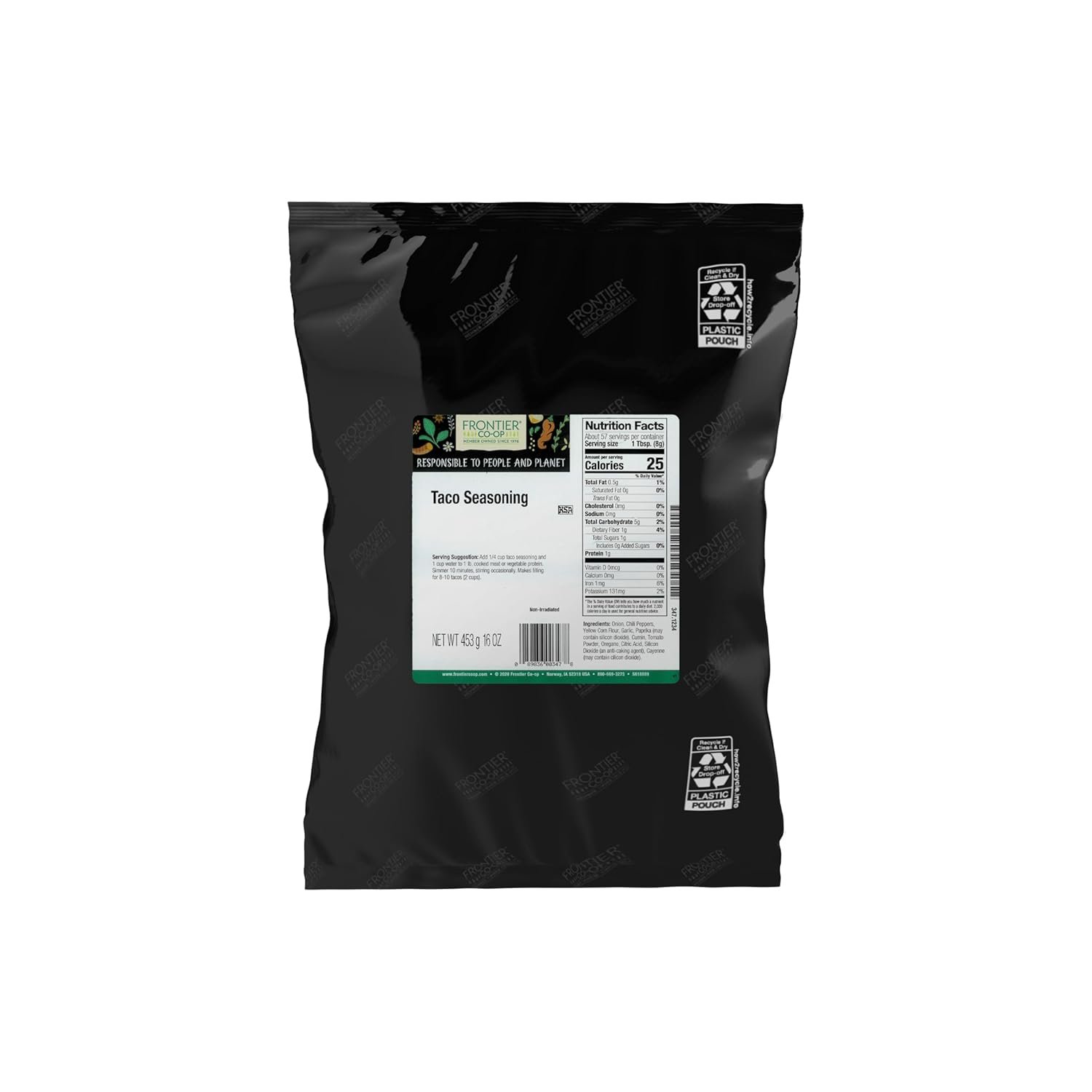 Frontier Co-op Salt-Free Taco Seasoning 1-Pound Bulk Bag Mexican-Inspired Spices for Tacos Dips Burritos - lunas-mystic-emporium.com Frontier Co-op Salt-Free Taco Seasoning, 1-Pound Bulk Bag, Mexican-Inspired Spices for Tacos, Dips, Burritos