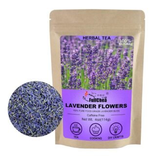 FullChea - Natural Dried Lavender Flowers - 4oz114g - Premium Food Grade Lavender Buds - Non-GMO - Caffeine-free - Perfect for Tea Lemonade Baking Baths - lunas-mystic-emporium.com FullChea - Natural Dried Lavender Flowers - 4oz/114g - Premium Food Grade Lavender Buds - Non-GMO - Caffeine-free - Perfect for Tea, Lemonade, Baking, Baths