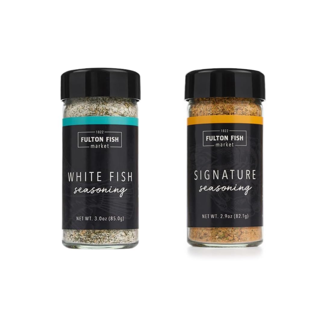 Fulton Fish Market Seafood Seasoning Bundle White Fish Seasoning for Tilapia Cod Shrimp Lobster 3oz + Signature Seafood Rub for Salmon Steak Grilled Shrimp Smoked - lunas-mystic-emporium.com Fulton Fish Market Seafood Seasoning Bundle – White Fish Seasoning for Tilapia, Cod, Shrimp & Lobster (3oz) + Signature Seafood Rub for Salmon, Steak, Grilled Shrimp & Smoked...