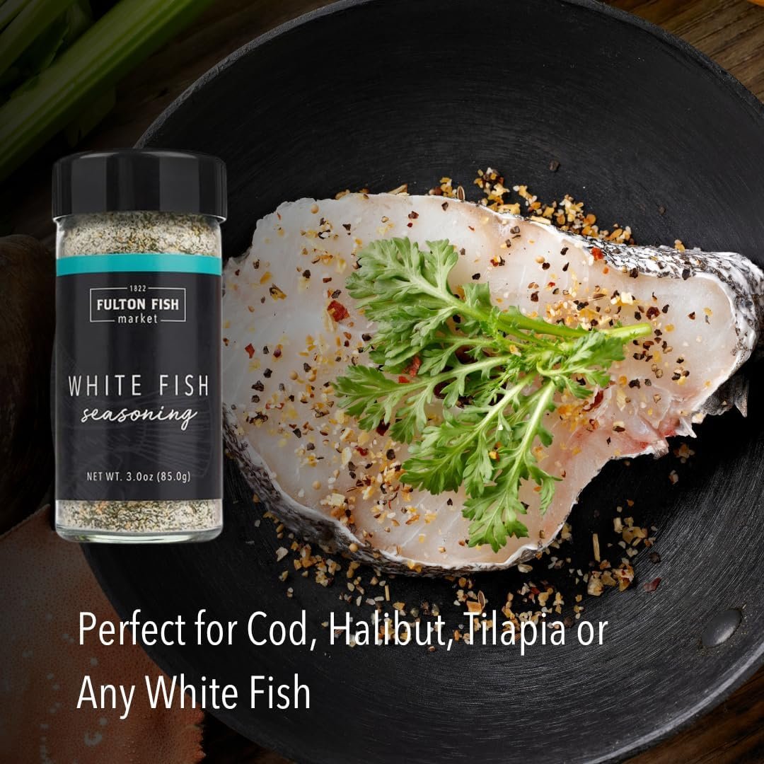 Fulton Fish Market Seafood Seasoning Bundle White Fish Seasoning for Tilapia Cod Shrimp Lobster 3oz + Signature Seafood Rub for Salmon Steak Grilled Shrimp Smoked - lunas-mystic-emporium.com Fulton Fish Market Seafood Seasoning Bundle – White Fish Seasoning for Tilapia, Cod, Shrimp & Lobster (3oz) + Signature Seafood Rub for Salmon, Steak, Grilled Shrimp & Smoked...