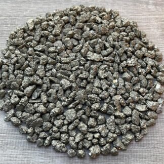 GAF TREASURES 0.5 Pound Natural Semi Tumbled Gemstone Chips, Crushed Mini Crystals, Undrilled Crystal Chips (Pyrite)