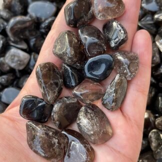 GAF TREASURES 1/2 LB Smoky Quartz Tumbled Stones, Polished Smoky Quartz Gemstone, Smoky Quartz Healing Crystals (Smoky Quartz)