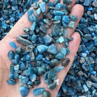 GAF TREASURES 2 oz Lot Natural Apatite Semi Tumbled Gemstone Chips, Crushed Mini Crystals, Undrilled Crystal Chips (Apatite)