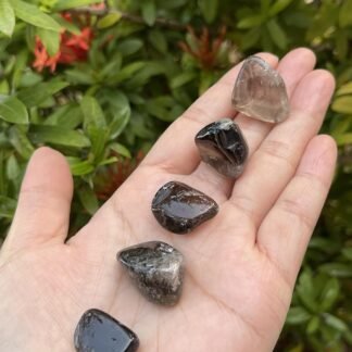 GAF TREASURES 5 Pcs Smoky Quartz Tumbled Stones, Polished Smoky Quartz Gemstone, Smoky Quartz Healing Crystals (Smoky Quartz)