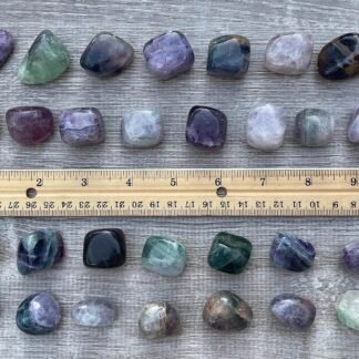 GAF TREASURES Wholesale Rainbow Fluorite Tumbled Stones, Polished Natural Rainbow Fluorite Gemstone, Rainbow Fluorite Polished Rocks (Rainbow Fluorite, 0.25 Pound)