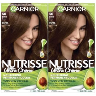 Garnier Hair Color Nutrisse Nourishing Creme 50 Medium Natural Brown Truffle Permanent Hair Dye 2 Count Packaging May Vary - lunas-mystic-emporium.com Garnier Hair Color Nutrisse Nourishing Creme, 50 Medium Natural Brown (Truffle) Permanent Hair Dye, 2 Count (Packaging May Vary)