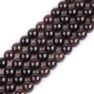GEM-Inside Smoky Quartz Gemstone Loose Beads AAA Grade 8MM Natural Brown Crystal Energy Stone Power Beads for Jewelry Making 15"
