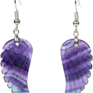 Gemstone Crystal Healing Reiki Chakra Handmade Angel Wing Dangle Earrings