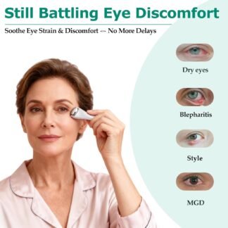 Gentle Metal Eyelid Massage Wand for Blocked Glands - Relieves Chalazion, Stye, Dry Eyes, and MGD,Eye Roller for Improves Meibum Flow & Unclogs Oil Glands