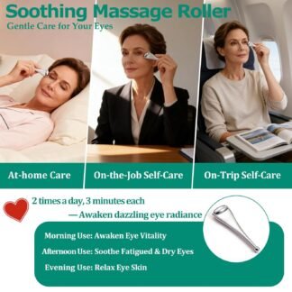 Gentle Metal Eyelid Massage Wand for Blocked Glands - Relieves Chalazion, Stye, Dry Eyes, and MGD,Eye Roller for Improves Meibum Flow & Unclogs Oil Glands