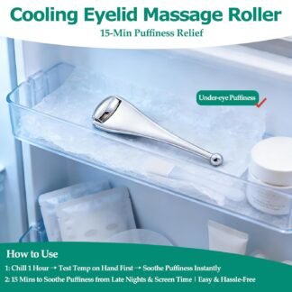 Gentle Metal Eyelid Massage Wand for Blocked Glands - Relieves Chalazion, Stye, Dry Eyes, and MGD,Eye Roller for Improves Meibum Flow & Unclogs Oil Glands